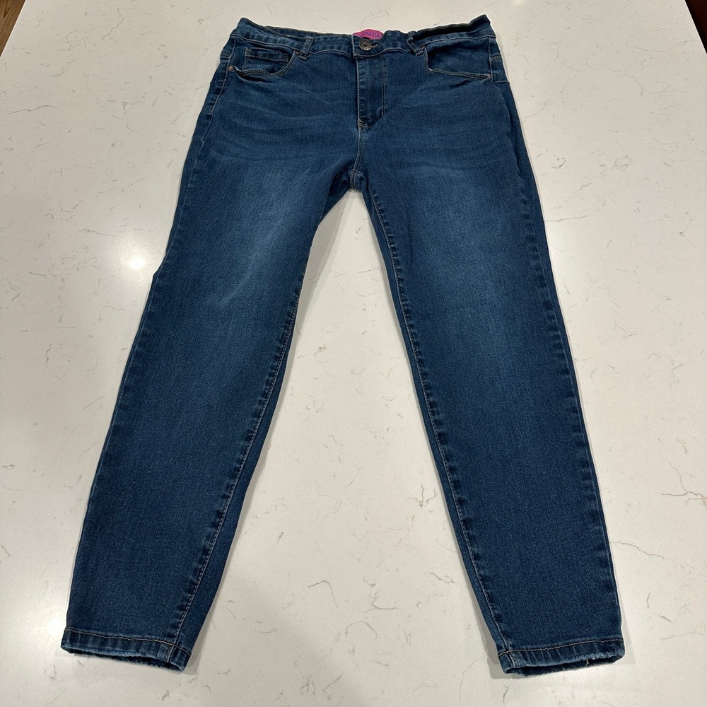 Telepatia Womens High Rise Skinny Jeans Medium Wash Size 17/33 Stretch Denim